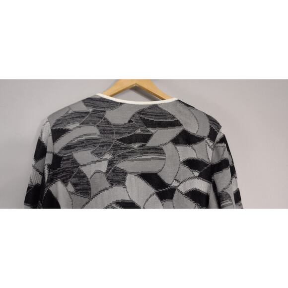 Misook knit cardigan sweater top 1X modern abstract print plus size - Picture 13 of 16